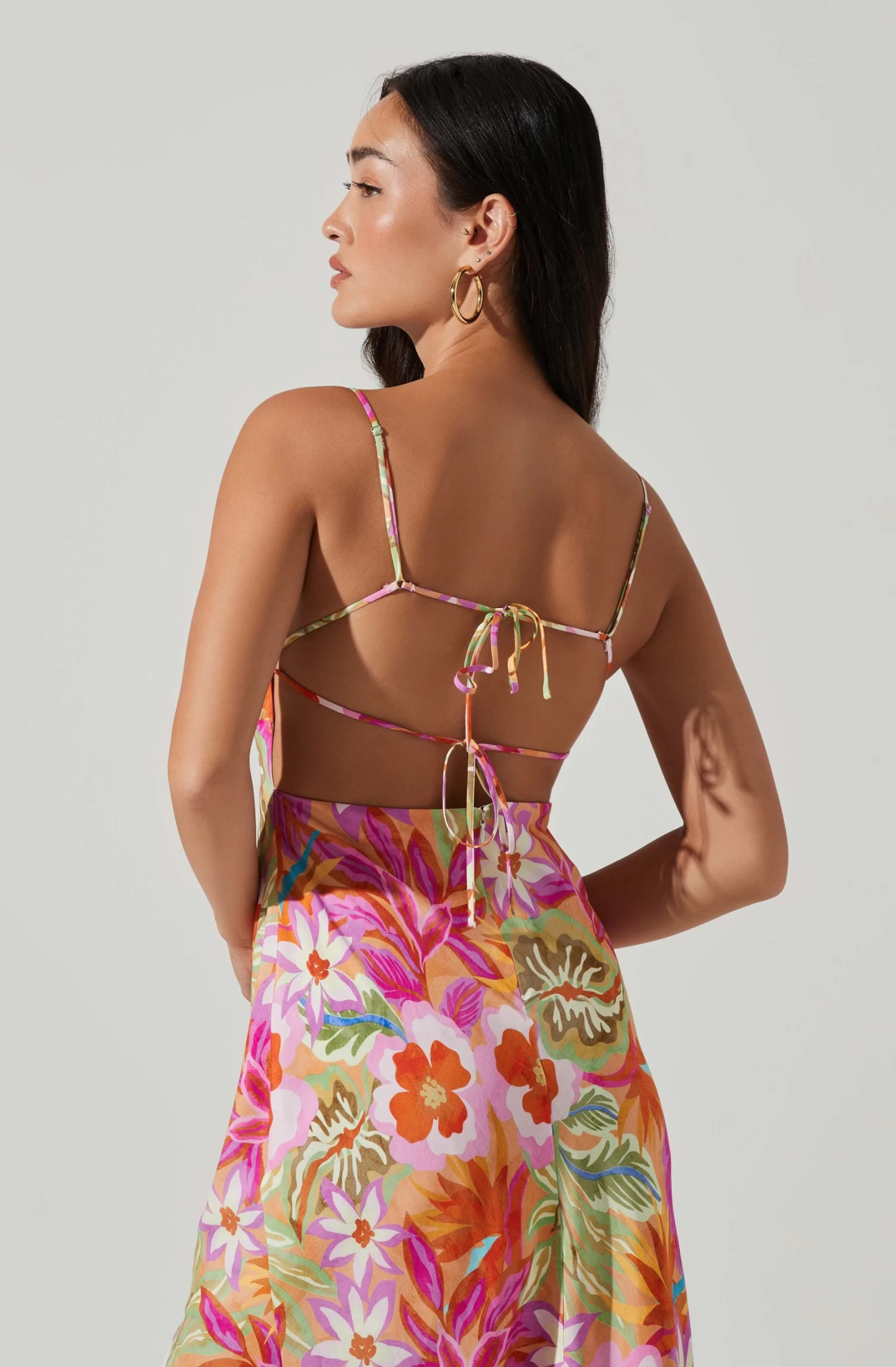 Gabriella Floral Strappy Back Midi Dress 6 Gabriella Floral Strappy Back Midi Dress - Image 4