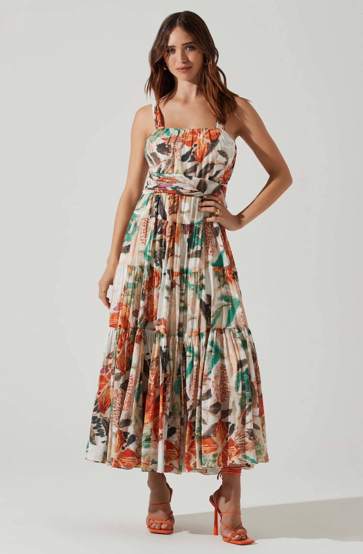 Almina Floral Pleated Midi Dress 5 Almina Floral Pleated Midi Dress - Image 3