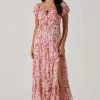 Roseline Off Shoulder Floral Maxi Dress -Chic Outfit Shop ACDR101641 PINKORANGE 1