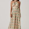 Giova Floral Halter Midi Dress -Chic Outfit Shop ACDR101659 GREENPINKFLORAL 1