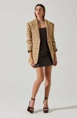 Carmen Strapless Faux Leather Mini Dress -Chic Outfit Shop ACDR101787L DARKBROWN 2