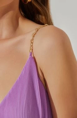 Loralee Pleated Midi Dress 22 Loralee Pleated Midi Dress -Chic Outfit Shop ACDR101790 LAVENDER 4