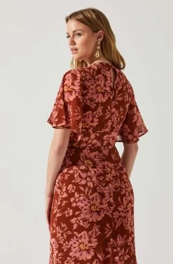 Kenzie Floral Maxi Dress -Chic Outfit Shop ACDR101860DS RUSTFLORAL 5