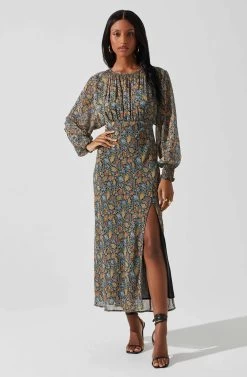Jenna Dolman Sleeve Floral Maxi Dress