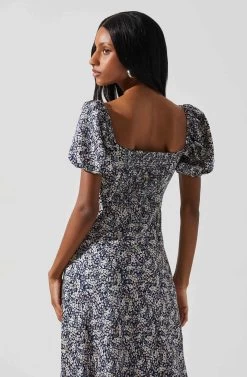 Sylvie Short Sleeve Sweetheart Neck Dress -Chic Outfit Shop ACDR101889SH NAVYDITSY 6