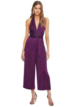 Boogie Nights Satin Jumpsuit -Chic Outfit Shop ACP7008 GRAPE 01