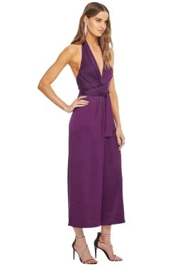 Boogie Nights Satin Jumpsuit -Chic Outfit Shop ACP7008 GRAPE 02