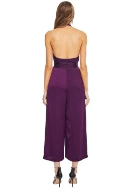Boogie Nights Satin Jumpsuit -Chic Outfit Shop ACP7008 GRAPE 03