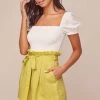 Pacific Pleated Shorts -Chic Outfit Shop ACP7113 LEMON 4