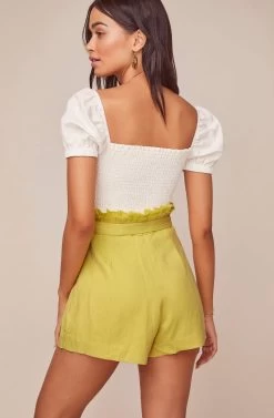 Pacific Pleated Shorts -Chic Outfit Shop ACP7113 LEMON 6