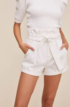 Catch 22 High Waist Shorts 9 Catch 22 High Waist Shorts -Chic Outfit Shop ACP7150 WHITE 3