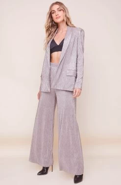 Aileen Wide Leg Plisse Pant -Chic Outfit Shop ACP7192 PEWTER 3