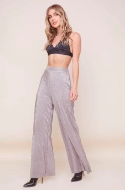 Aileen Wide Leg Plisse Pant -Chic Outfit Shop ACP7192 PEWTER 7