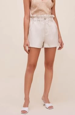 Petunia Faux Leather Shorts 11 Petunia Faux Leather Shorts -Chic Outfit Shop ACP7207 SAND 6