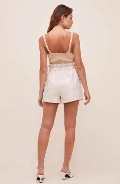 Petunia Faux Leather Shorts 13 Petunia Faux Leather Shorts -Chic Outfit Shop ACP7207 SAND 8