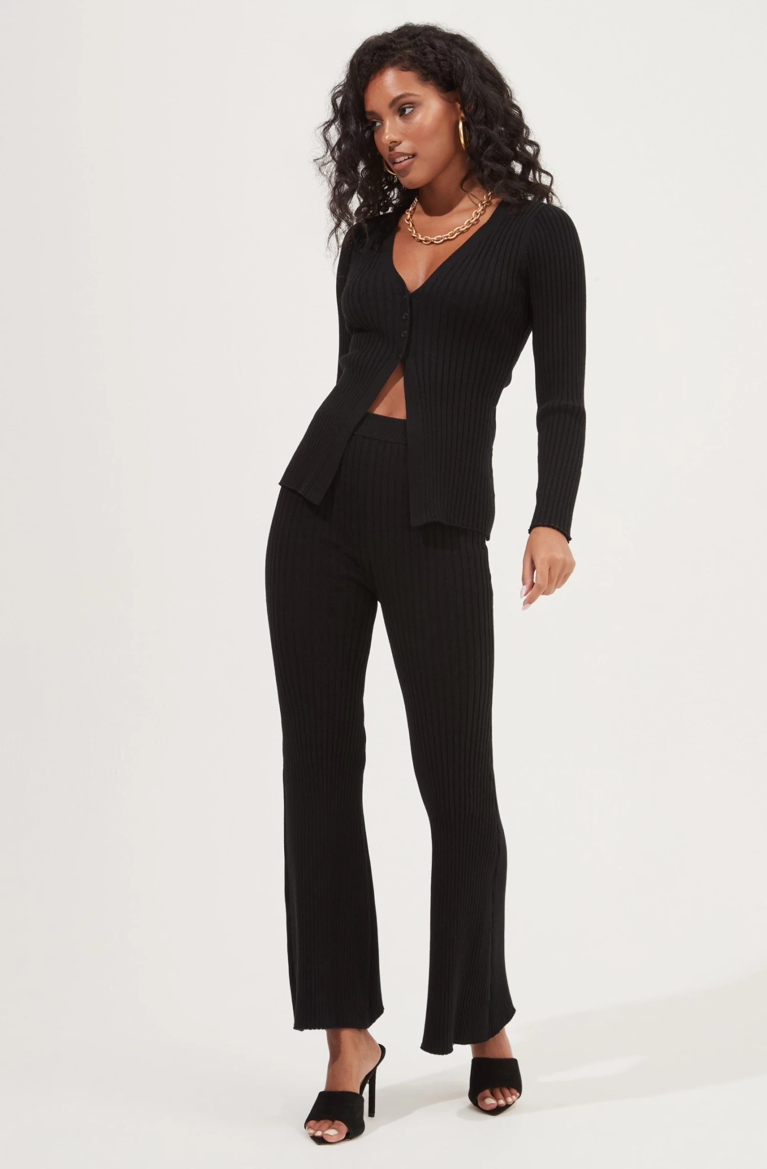 Maida Ribbed Knit Flare Pants 3 Maida Ribbed Knit Flare Pants