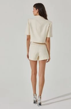 Amiah High Waist Shorts 9 Amiah High Waist Shorts -Chic Outfit Shop ACP7247T CREAM 4