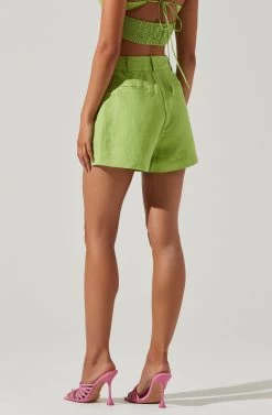 Amiah Seamed High Waist Shorts 29 Amiah Seamed High Waist Shorts -Chic Outfit Shop ACP7247 KIWI 4