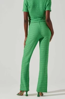 Zoey Seamed Split Hem Pants 27 Zoey Seamed Split Hem Pants -Chic Outfit Shop ACP7253 GREEN 3
