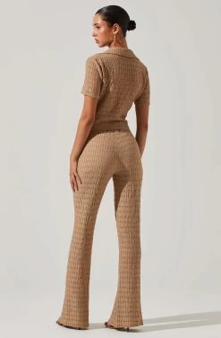 Zoey Seamed Split Hem Pants 19 Zoey Seamed Split Hem Pants -Chic Outfit Shop ACP7253 TAUPE 4