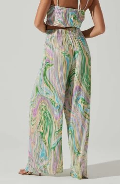 Savine Ruched Tie Dye Pants 10 Savine Ruched Tie Dye Pants -Chic Outfit Shop ACP7259P GREENSWIRL 4