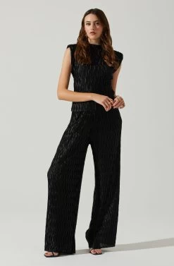 Savine Textured Pants -Chic Outfit Shop ACP7259S BLACK 2