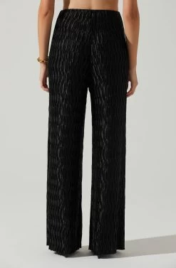 Savine Textured Pants -Chic Outfit Shop ACP7259S BLACK 4