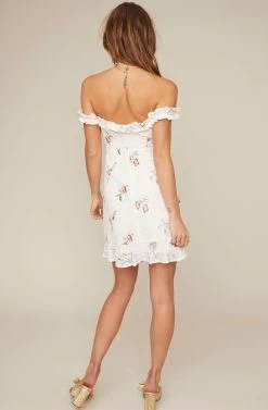 Monte Floral Mini Dress -Chic Outfit Shop ACRD100183 RED PINK FLORAL 4A