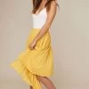 Elliot Pleated Midi Skirt -Chic Outfit Shop ACS9013 MUSTARD 1 2 A