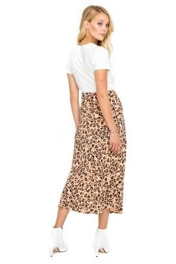 Midi A-Line Skirt -Chic Outfit Shop ACS9022 LEOPARD PRINT 03