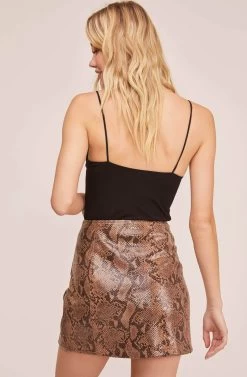 Come Slither Mini Skirt 15 Come Slither Mini Skirt -Chic Outfit Shop ACS9030 COCOA PYTHON 4
