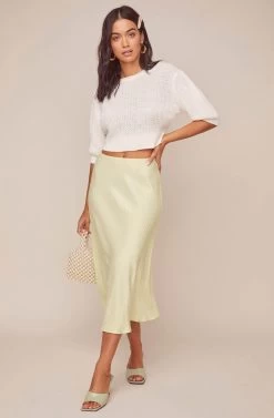 Nava Midi Skirt -Chic Outfit Shop ACS9045B CELERY 1