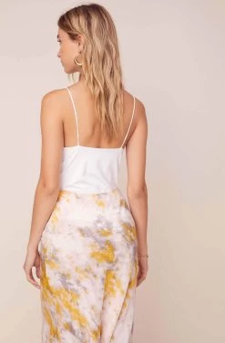 Nava Tie Dye Midi Skirt -Chic Outfit Shop ACS9045C LEMON PINK TIE DYE 10
