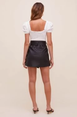 Briar Faux Leather Skirt -Chic Outfit Shop ACS9061 BLACK 5