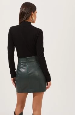 Meika Faux Leather Mini Skirt 21 Meika Faux Leather Mini Skirt -Chic Outfit Shop ACS9072 GREEN 6