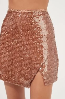 Romina Sequin Mini Skirt 10 Romina Sequin Mini Skirt -Chic Outfit Shop ACS9075 NUDE 4