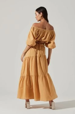 Balboa Tiered Maxi Skirt 29 Balboa Tiered Maxi Skirt -Chic Outfit Shop ACS9080 GOLDEN 4 f70e7876 c554 432f ac16 89e7cd86c74f