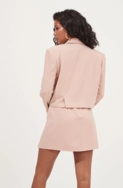 Woodbury Buttoned Side Slit Mini Skirt 9 Woodbury Buttoned Side Slit Mini Skirt -Chic Outfit Shop ACS9081 BLUSH 5