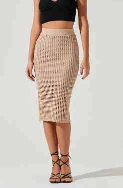 Halsey Crochet Midi Skirt -Chic Outfit Shop ACS9084 NATURAL 4