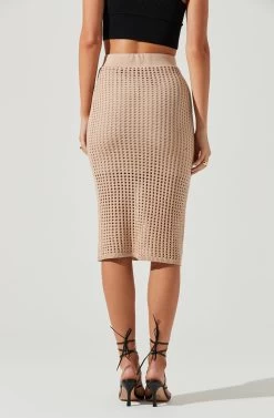 Halsey Crochet Midi Skirt -Chic Outfit Shop ACS9084 NATURAL 5