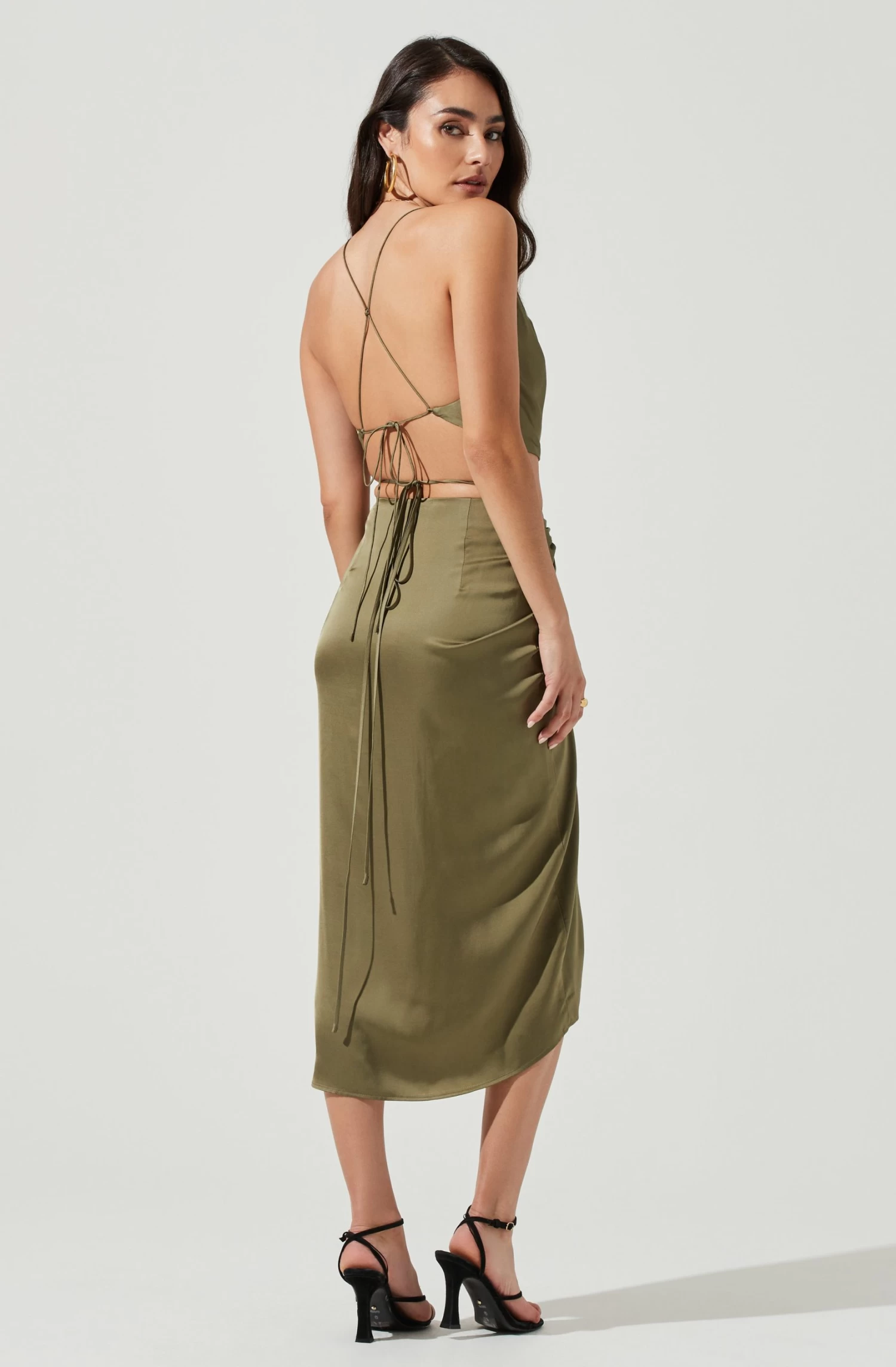 South Beach Ruched Tie Waist Midi Skirt 6 South Beach Ruched Tie Waist Midi Skirt - Image 4