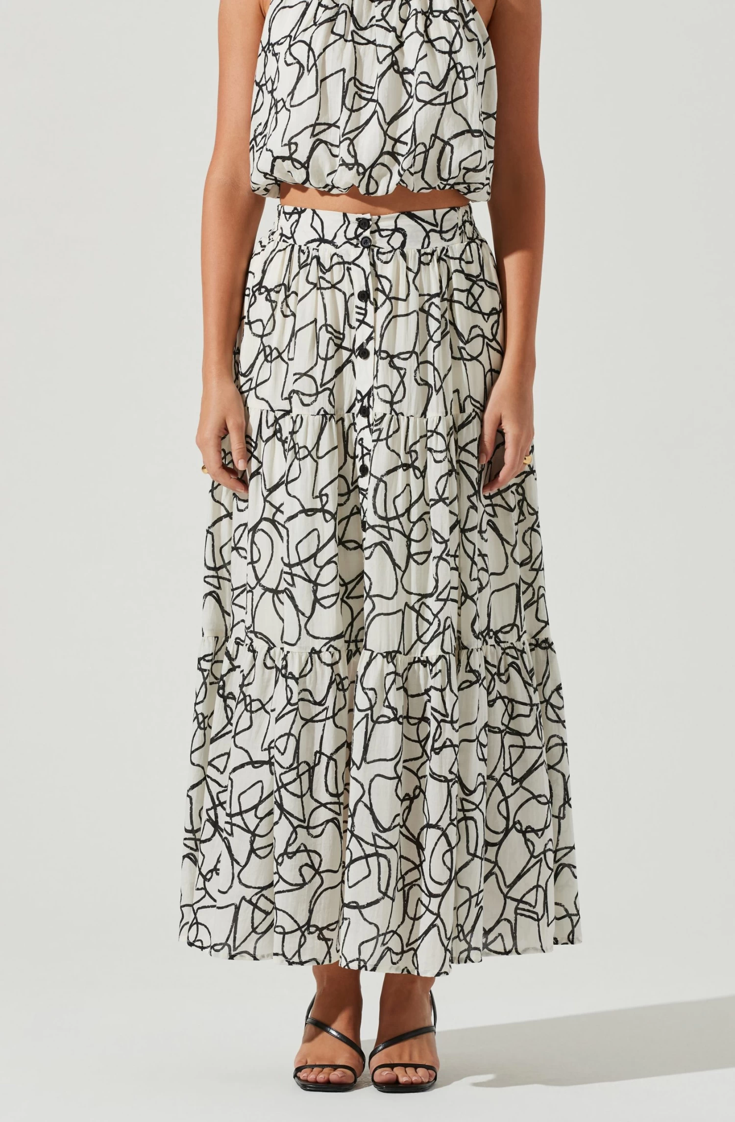 Cecile Abstract Print Midi Skirt 4 Cecile Abstract Print Midi Skirt - Image 2