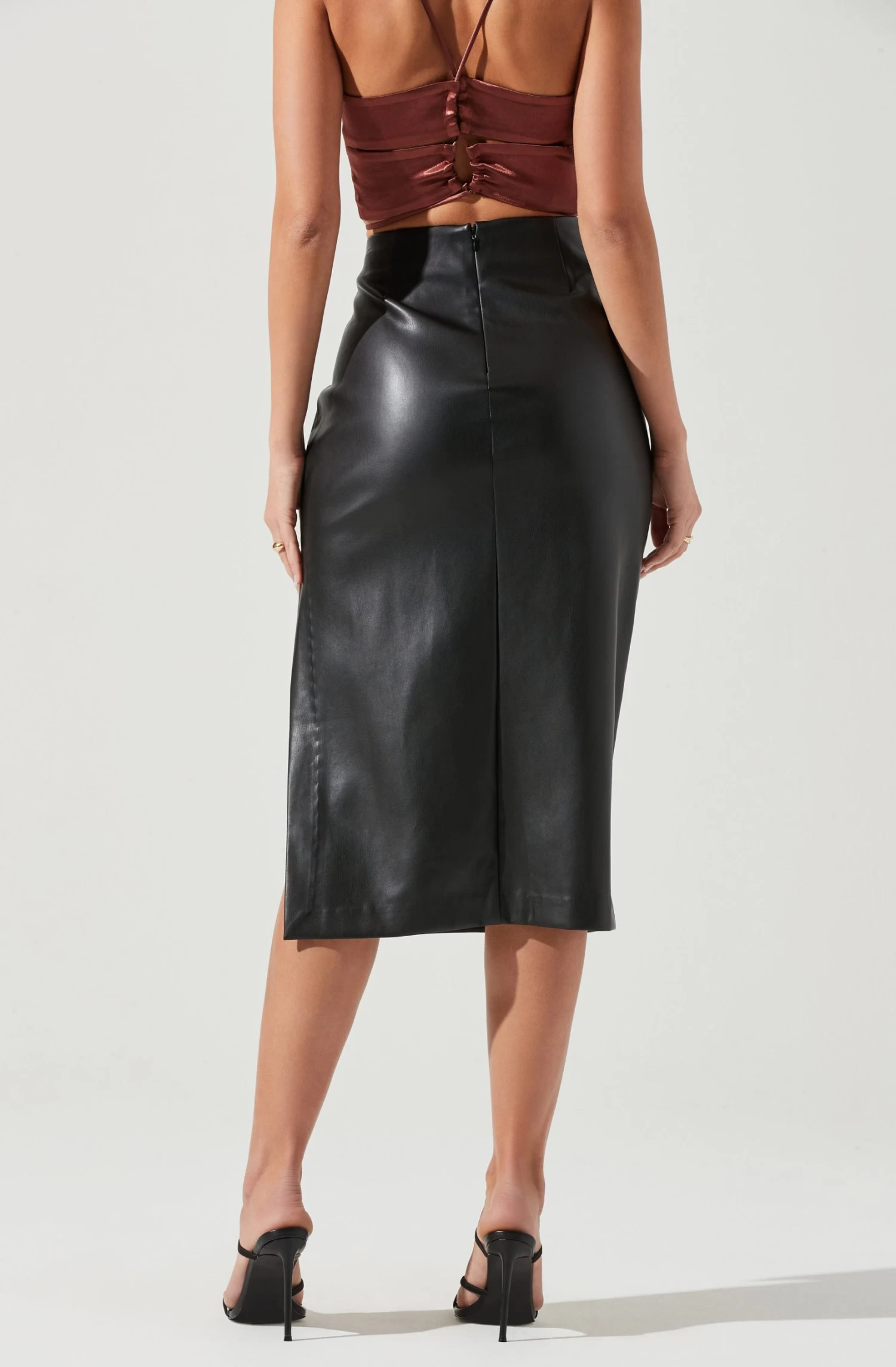 Melody Faux Leather Midi Skirt 6 Melody Faux Leather Midi Skirt - Image 4