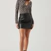 Veruca Faux Leather Mini Skirt 2 Veruca Faux Leather Mini Skirt -Chic Outfit Shop ACS9105 BLACK 1406