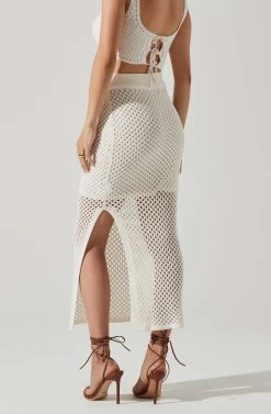 Carlina Crochet Midi Skirt -Chic Outfit Shop ACS9118 WHITE 3 79cd8150 d70d 475a ad51 5a7ae51269b1