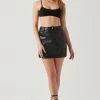 Ezra Faux Leather Mini Skirt -Chic Outfit Shop ACS9135 BLACK 3