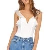 Lily Lace Bodysuit 2 Lily Lace Bodysuit -Chic Outfit Shop ACT13388 WHITE 00