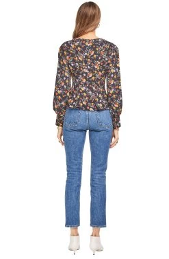 Lorraine Peplum Top -Chic Outfit Shop ACT13904 BLACK MULTI FLORAL 03 b337cbb9 8bb2 418c 93a7 7778bfdb7cc1