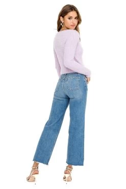 Wrap Front Fuzzy Sweater 14 Wrap Front Fuzzy Sweater -Chic Outfit Shop ACT15013 LAVENDER FROST 04