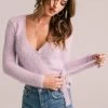 Wrap Front Fuzzy Sweater 2 Wrap Front Fuzzy Sweater -Chic Outfit Shop ACT15013 LAVENDER FROST 6